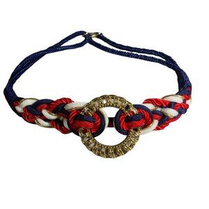 Vintage Inspired Red, White & Blue Rope Belt (NWOT)